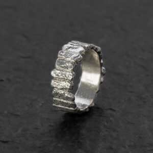 Anello Artigianale fatto a mano in Argento 925 - Silver - Design grezzo reticolazione - Donna e Uomo - Baco Ortigia - Siracusa