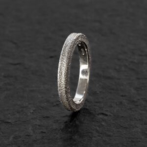 Anello Artigianale fatto a mano in Argento 925 - Silver - Design grezzo reticolazione - Donna e Uomo - Baco Ortigia - Siracusa
