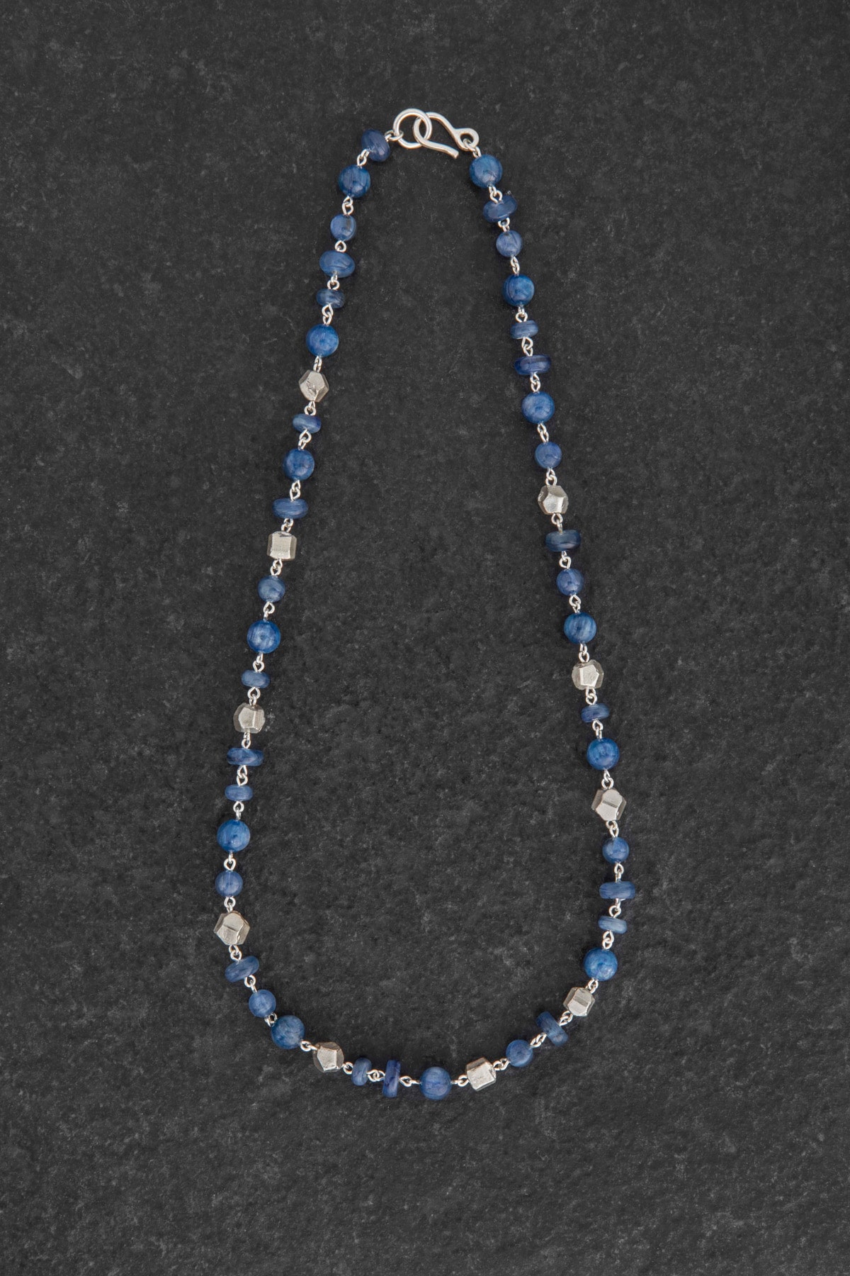 Collana Viki Lynn Argento 925 Con Opale Blu (Pietra Ottobre) - Ciondolo Rotondo 9mm
