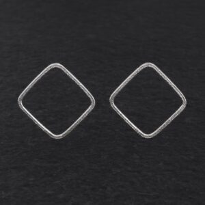 Orecchini Artigianali fatti a mano in Argento 925 - Silver - Design Forme - Minimal - Leggeri Fini Sottili - Rombo - Baco Ortigia - Siracusa