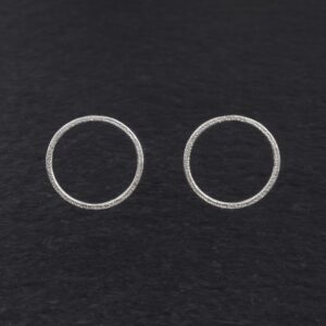 Orecchini Artigianali fatti a mano in Argento 925 - Silver - Design Forme - Minimal - Leggeri Fini Sottili - Cerchio Grande Tondo Rotondo - Baco Ortigia - Siracusa