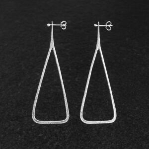 Orecchini Artigianali fatti a mano in Argento 925 - Silver - Frutti di Sicilia Fichi - Design Minimal - Leggeri Lunghi Grandi Fini Sottili - Baco Ortigia - Siracusa