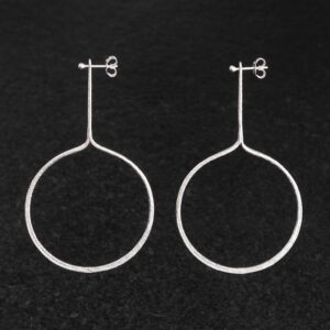 Orecchini Artigianali fatti a mano in Argento 925 - Silver - Frutti di Sicilia Mandarini - Design Minimal - Leggeri Lunghi Grandi Fini Sottili - Baco Ortigia - Siracusa
