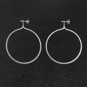 Orecchini Artigianali fatti a mano in Argento 925 - Silver - Frutti di Sicilia Arance - Design Minimal - Leggeri Lunghi Grandi Fini Sottili - Baco Ortigia - Siracusa