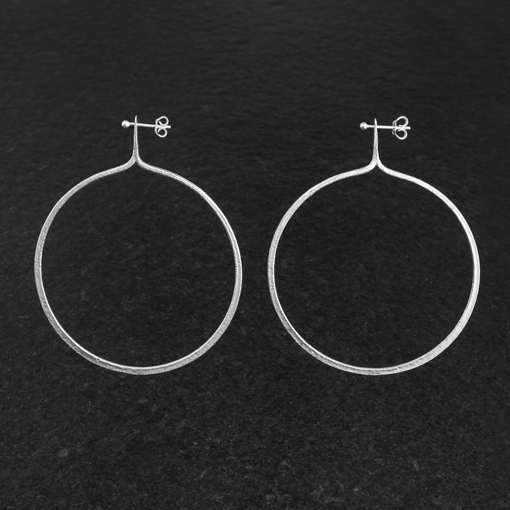 Orecchini Artigianali In Argento Sterling 925 Con Chiusura A Scatto, 15mm, Eleganti E Lucenti, Gioiello Donna Made In UE