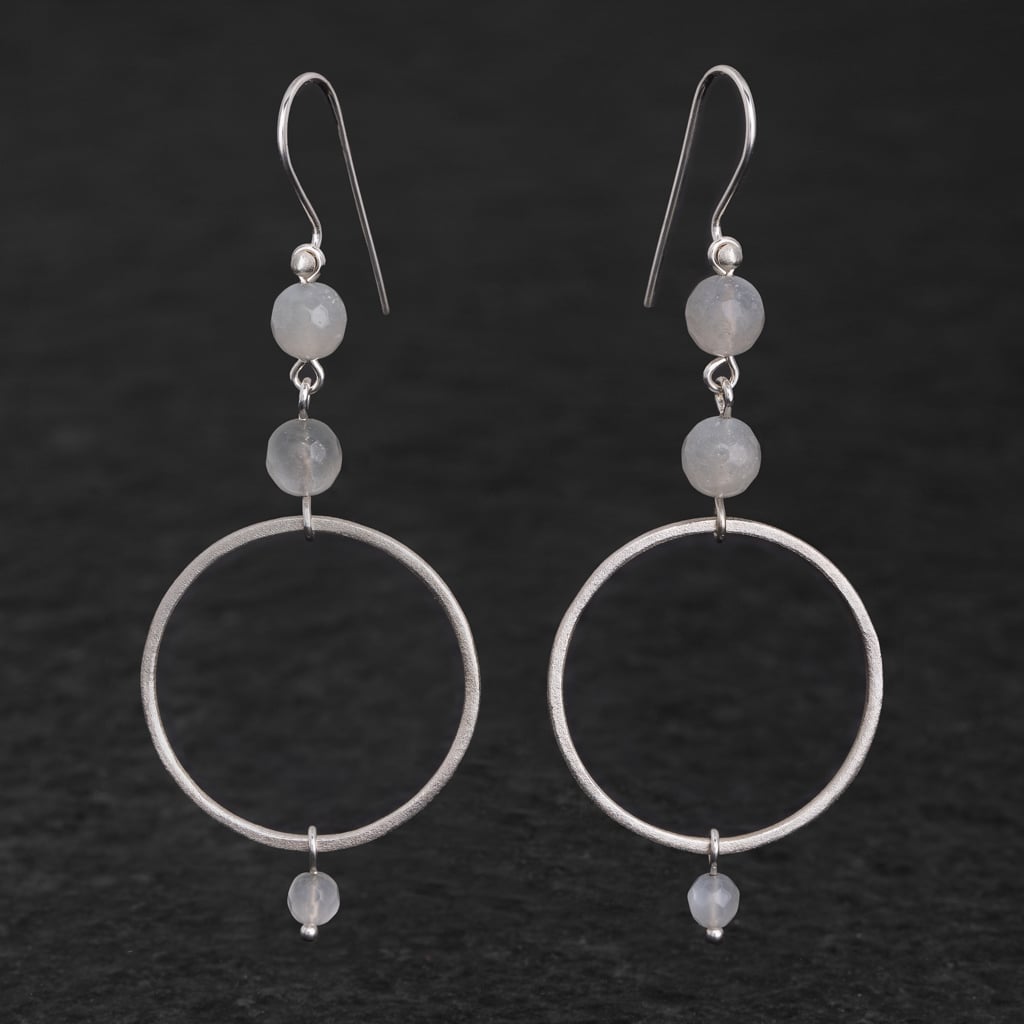 Orecchini Particolari Donna Orecchini In Argento Con Pietre Di Luna U2013 Ori Di Ori Orecchini Con Turchese - Foto 4